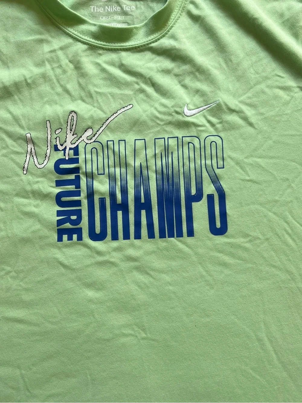Nike Dri-FIT Future Champs Kids Youth Large Green Graphic T-Shirt NWT